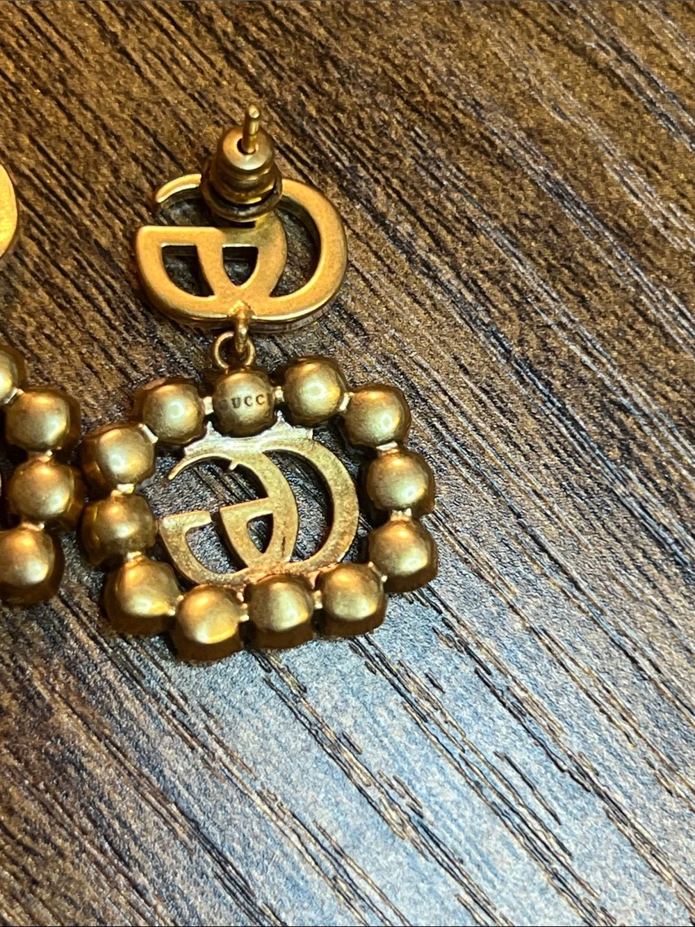 Gold-Tone Pearl Drop G Logo Earrings